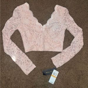 Formal crop top (long sleeve w/ v neck)